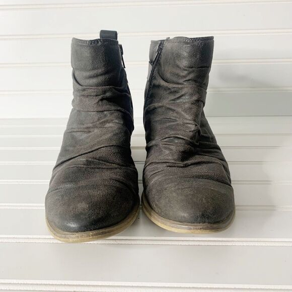 BareTraps Pennie Womens 9M Charcoal Zip Ankle Boot Bare Traps Booties Ruched - Picture 6 of 12